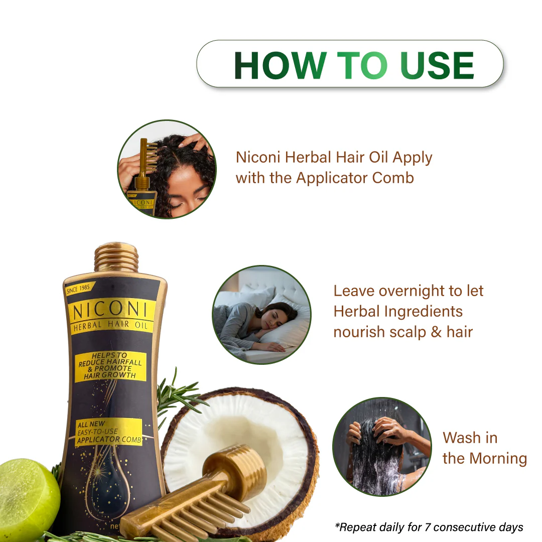 Niconi Herbal Hair Oil 200ml (B2B) - Image 10