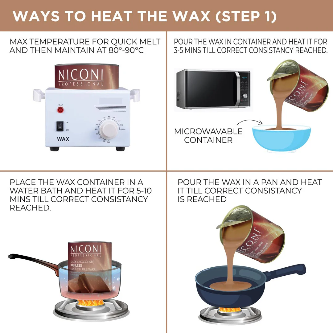 NICONI Painless Liposoluble Hair Removal Wax (Dark Chocolate) 700gms - Image 7