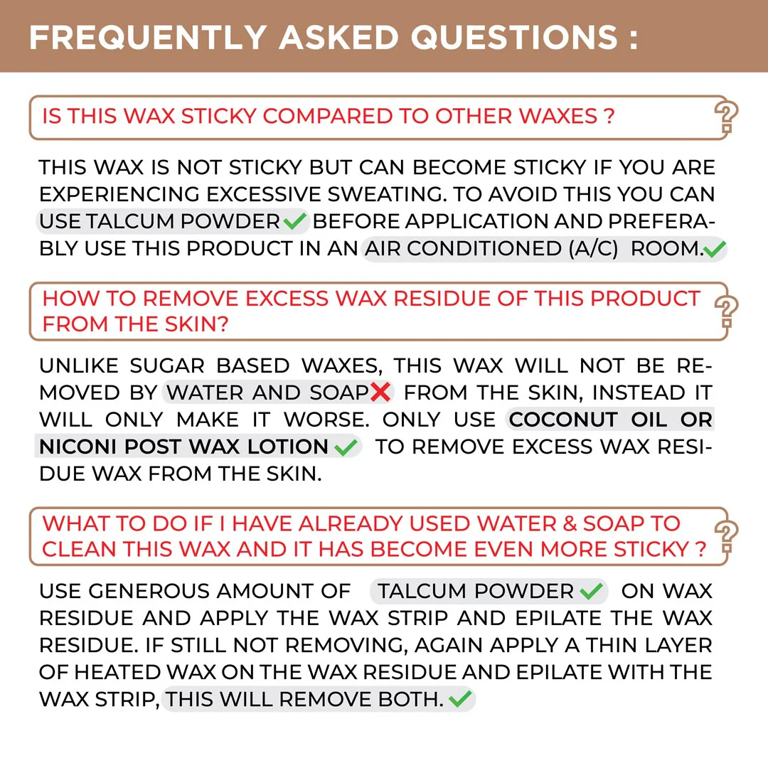NICONI Painless Liposoluble Hair Removal Wax (Dark Chocolate) 700gms - Image 8