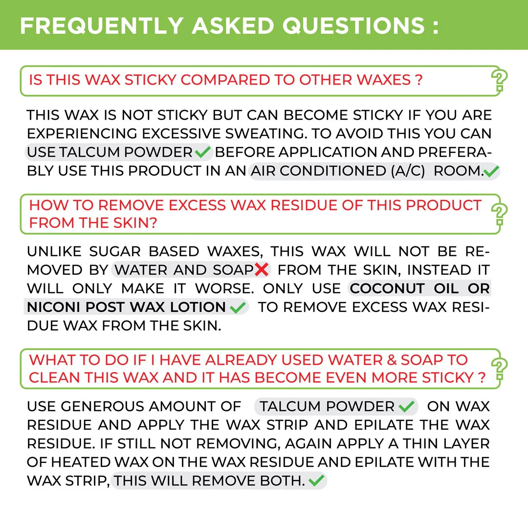 NICONI Painless Liposoluble Hair Removal Wax (Green Apple) 700gms - Image 8