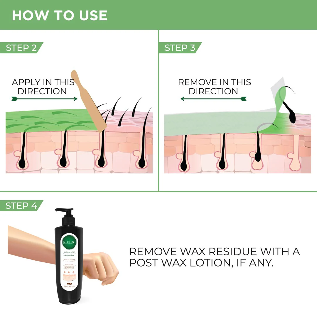 NICONI Painless Liposoluble Hair Removal Wax (Aloe Vera) 700gms - Image 5