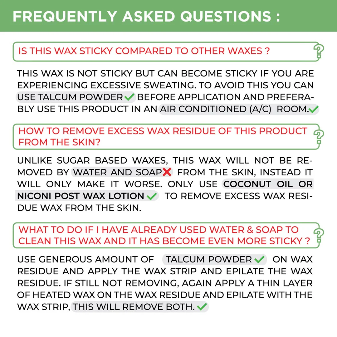 NICONI Painless Liposoluble Hair Removal Wax (Aloe Vera) 700gms - Image 7